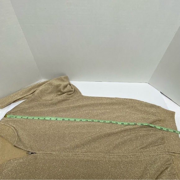 Vintage Lisa Originals Sparkling Zip Front Cardigan 80s-90's Side Pockets Large - Picture 6 of 13